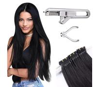 6D-1 Hair Extensions Machine Kit,Hair Extension Gun Professional Equipment,10-pin No-Trace Hair Extensions Tool, for Salon Human Hair