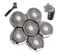 6D Blade Shaver Replacement Head Heads, Universal 6D Blade Replacement Heads for Bald Men Replacement Easy Install Electric Razor Shaver Head for Wet&Dry Head Shaver and Face, Silver