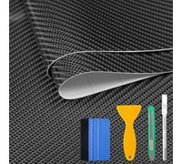 6D Carbon Fiber Vinyl Wrap, Foneso Self Adhesive Film, High Glossy Car Vinyl Roll, Adapted to The Appearance and The Interior of Motorcycles, Computers, Cars (6D Black with Tool, 30cm x 300cm)
