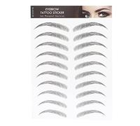 6D Eyebrow Tattoo Stickers, Eyebrow Shaping Stencils, Women's Semi Permanent Hair-Like Waterproof False Eyebrows Eyebrow Transfer Sticker in Arch Style for Women(BLACK-09)