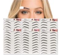 6D Eyebrows Sticker 6 Sheets Waterproof Tattoo Imitation Eyebrow Transfers Stickers