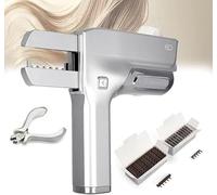 6D Hair Extension Machine Kit, Third Generation, Simple Traceless Human Hair Tool, for Home & Salon (Brown)