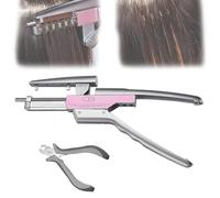 6D Hair Extensions Machine Kit, 2nd Generation Human Hair No-Trace Hair Extensions Tool,Five Bunches In A Row,With Pliers