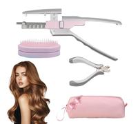 6D Hair Extensions Machine Kit, 2nd Generation No-Trace Hair Extension Tool with Pliers, Professional Human Hair Extension Gun for Salon and Home Use, Quick and Easy Application