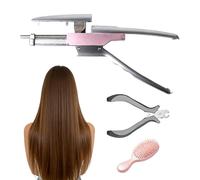 6D Hair Extensions Machine Kit, 2nd Generation No-Trace Quick Installation Hair Extension Tool Set With Pliers & Remover, Long-Lasting Natural Salon Human Hair Extension Device