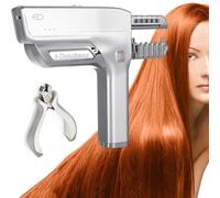 6D Hair Extensions Machine Kit, 6D Hair Extension Gun for Salon Human Hair, Invisible Seamless Hair Extension with Pliers, 1 Row 5 Bundles, Fast Installation and Removal