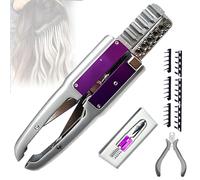 6D Hair Extensions Machine kit with Hairs Extensions Buckle, 5-pin No-Trace Invisible Seamless Hair Extension Tools, Hairs Extension Gun Fast Installation and Removal