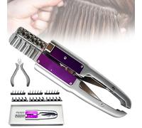 6D Hair Extensions Machine with Pliers, Combline Hair Extension Machine with Hair Extensions Buckle, 5-pin Hair Extension Gun 4rd Generation No-Trace Seamless Hair Extensions Tools