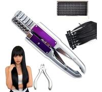 6d Hair Extensions Tools W/ 40 Accessories, Hair Extension Machine with Pliers, Professional 6d Hair Extensions Machine Kit, 20 Mins Full Head No-Trace A-Brown