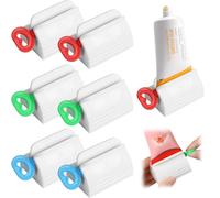 6er Pack Rolling Tube Toothpaste Squeezer Toothpaste Seat Holder Stand for Bathroom Accessories Toothpaste Squeezer with Rolling Toothpaste Holder, rotatable Squeeze Toothpaste Dispenser for Bathroom