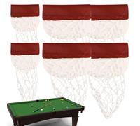 6er Set Billardtischtaschen - Professionelle Fallnetze mit PU-Leder-Abschluss - Ersatz-Balltaschen für Standard-Billardtische (4 Ecken, 2 Seiten) - Robustes Baumwollnetz, Öffnung 17 cm, Schwarz