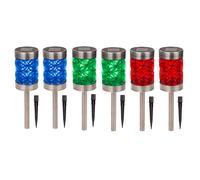 6er Set LED Garden Solar Lamps Mystic Star With Ground Spike Patio