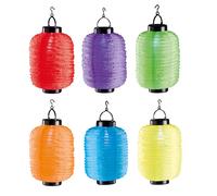6er Set Solar LED Garden Lampion Oval Colourful Party Lantern Decor