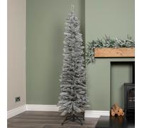 6ft (1.8m) Grey Artificial Pencil Christmas Tree With Green Metal Stand and 321 Tips Samuel Alexander Grey One Size