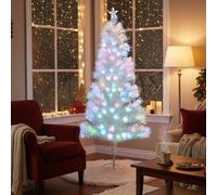 6FT/1.8M Pre-Lit Artificial Christmas Tree with Foldable Metal Stand