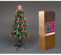 6Ft/180cm Candle & Bow Fibre Optic Christmas Tree LED Pre-Lit Shatchi Green 6ft
