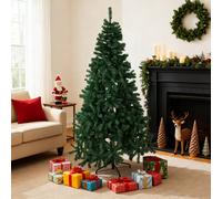 6FT/180cm Green Artificial Christmas Tree with Metal Stand