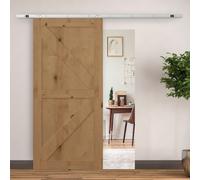 6FT 1860mm Sliding Barn Door Kit Modern Closet Hardware Track System Unit for Single Wooden by Wood Roller Style Set - Home Living | TJ Hughes