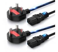 6FT 3 Prong AC Power Cord, Monitor Power Cord Replacement UK, IEC C13 to 3 Pin Plug Cable 1.8m, Safe Computer Power Lead for Home Office PC, Desktop, TV, Printer and Projector