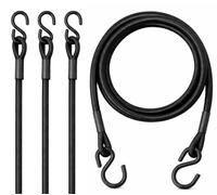 6FT & 3FT Long Heavy Duty Elastic Bungee Straps, 72-Inch/36-Inch Luggage Rope Tie Downs Cable Bungee Cords with Hooks for Camping, Tarps, Bike,Cars,Roof Racks,Tent Transport Locking (4PCs 36-Inch)