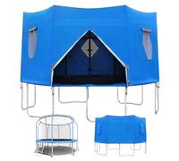 6ft/8ft/10ft/12ft Trampoline Tent, Trampoline Top Round Shade Cover, Trampolines Sunshade, Foldable Design, Waterproof and Sunscreen for Birthday Parties, Picnics, and Community Activities (12ft)