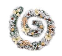 6ft - 9ft or 12ft Frosted Gold Christmas Garland - Optional Lights 9ft / 270cm / No