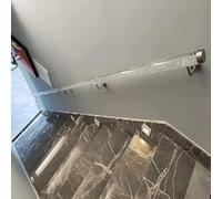 6ft Acrylic Stair Railing for Indoor Stairs Lucite Transparent il with Silver Brackets & End Caps Custom Lengths: 3ft to 20ft and Stylish Wall Mount Design