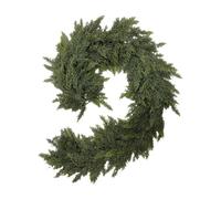 6FT Artificial Christmas Garland, Extra Full Cedar Pine Cypress Mix With Woven Rattan Vine For Mantel, Doorway, And Holiday Decor(150cm)