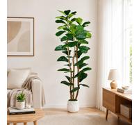 6FT Artificial Fiddle Leaf Fig Tree with White Pot Artificial Plants Indoor