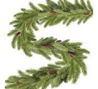 6FT Artificial Norfolk Pine Garlands, Real Winter Pine Garland, Green For Holiday Garland Greenery Artificial Indoor O