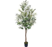 6FT Artificial Olive Tree Tall Faux Silk Plant with Lifelike Olive Leaves Fake Tree for Home Corner Office Indoor&outdoor Decor 180cm