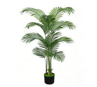 6FT Artificial Palm Tree 180cm, Fake Areca Plant with Pot for Indoor | Adjustable Branches, Cement Base, 2.9kg Sturdy, Fade-Resistant, No Watering, for Outdoor, Living Room, Office, Gift