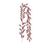 6FT Artificial Red Berry Garland with Green Leaves Hanging Vines for Christmas Party, Tree, Winter Holiday Decorations - Indoor Outdoor Use(Red)