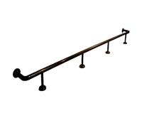 6ft Bar Foot Rail Kit, 1.6" Diameter Polished Brass Foot Rest for Home Bar, Pub, Vintage Style Undercounter Mount Hardware (Black,10FT/3.05M)