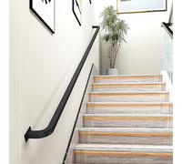 6FT Black Iron HandrailSturdy WallMounted Railing for Indoor Stairs Outdoor Decks & Lofts 500lbs Load Capacity Nonslip & RustResistant Safety Solution