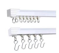 6ft Ceiling Track for Curtains, Never Rust & Enough Rollers and Hooks & Slide Quietly Curtain Track Rail for Window: Suitable for Bathroom, Shower Room, Bedroom, Hospital, RV, Camper