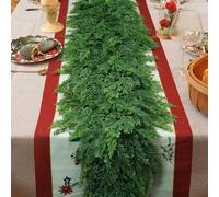 6ft Christmas Cedar Garland with Soft Thickness Pine,Thick and Lush,Artificial Green Faux Cedar Pine Garland for Christmas Winter Home Mantel Fireplace Holiday Party Décor (6FT)