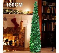 6FT Christmas Holly Tree Collapsible Pop Up Tinsel Artificial Home Xmas Decor UK