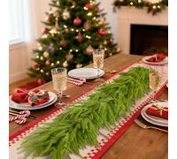 6FT Christmas PE Norfolk Pine Garland, Realistic Artificial Pine Greenery Garlands, Natural Touch Decoration, Christmas Garland for Mantle, Stairs, Tables, Windows, Indoors & Outdoors (2 PCS)