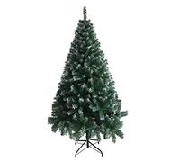 6ft Christmas Tree 650 Tips Artificial Frosted Christmas Tree with Metal Stand for Home Office Indoor Outdoor Xmas Decoration (Green+White - 6ft / 180cm)