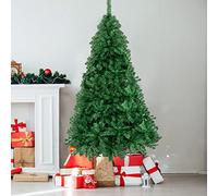 6ft Christmas Tree Snow Flocked Artificial Xmas Tree with Tips - Christmas Trees with Metal Stand for Home Office Holiday Decoration (Christmas Tree with 1050 Branches)