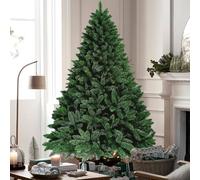 6ft Classic Artificial Christmas Tree, 750 Tips Xmas Realistic Pine Tree with Solid Metal Stand for Christmas Indoor and Outdoor Holiday Decoration