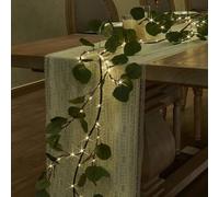 6FT Eucalyptus Vine Garland with Lights, Artificial Greenery Garland Faux Twig Vine Lights for Room Stairs Mantle Wedding Holiday Decoration Indoor Outdoor