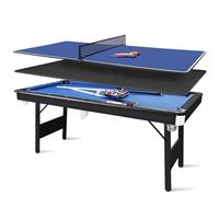 6FT Foldable 3-in-1 Multi-Functional Game Table - Pool Table/Ping Pong Table/Dining Table Combo with Full Billiard Accessories for Adults & Kids