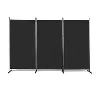 6FT Foldable Room Divider 3 Panels Freestanding Screen Wall Room Divider Partition for Offices, Balcony, Bedroom, Outdoor Garden Black