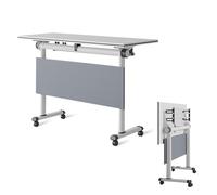 6FT Folding Conference Table - Modern Mobile Meeting Table for Seminars Negotiations & Events - Easy Mobility Large Size for Collaborative Spaces