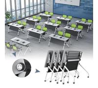 6ft Folding Conference TableMobile Flip Top Training Tables for 610 People Office Meeting Room & Classroom 4 Pack Modern Design with Wheels SpaceSaving Solution