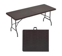 6ft Folding Outdoor Rattan Trestle Table Hygrad Built to Survive Brown One Size
