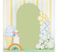 6FT Green Arch Cover Spandex Wedding Arch Backdrop Cover Balloon Arch Stand Covers Fitted Arch Panels Chiara Backdrop Cover for Arch Stand Stretch Arch Fabric Cover for Happy Birthday Party