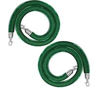 6ft Green Crowd Control Rope for Stanchion Posts Queue Barrier with Silver Plated Hooks Safety Rope for Event Management & Crowd Control